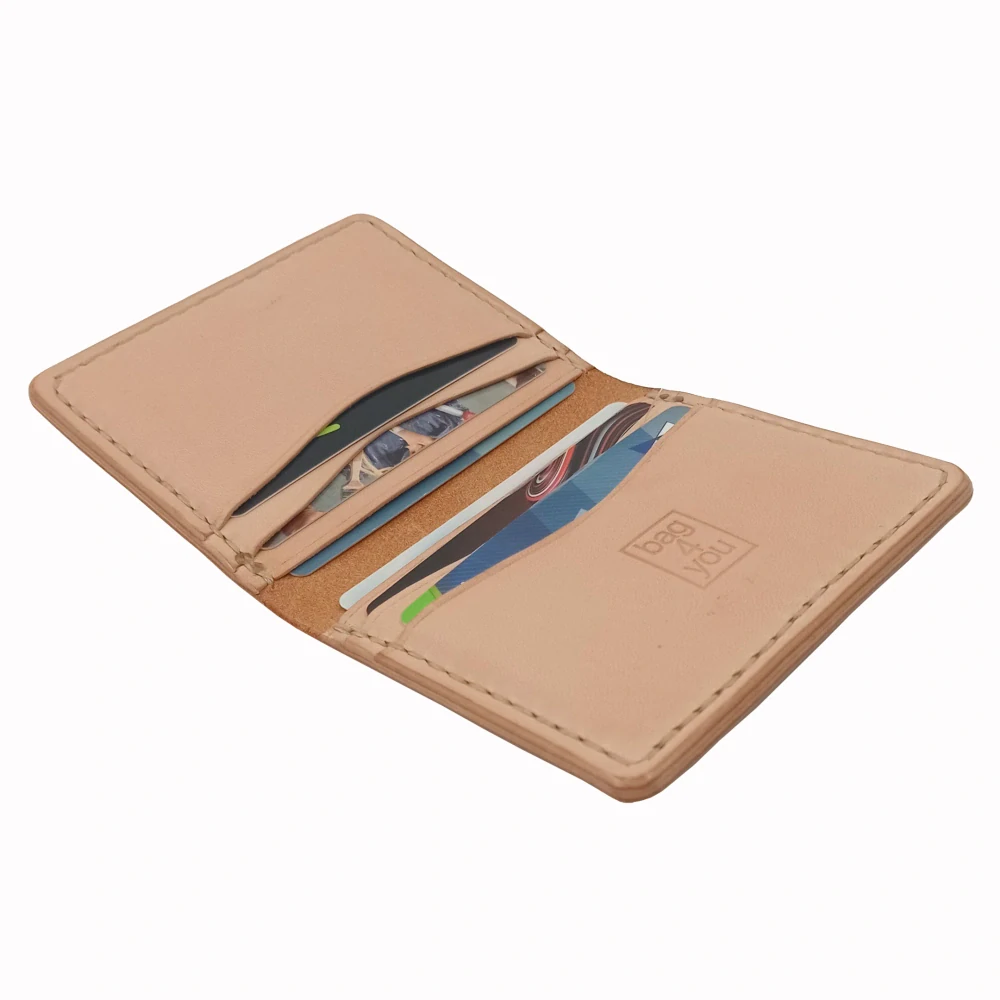 Kožené pouzdro na karty koňakové