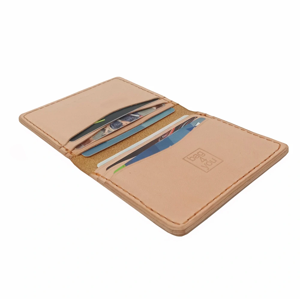 Kožené pouzdro na karty hořčicové