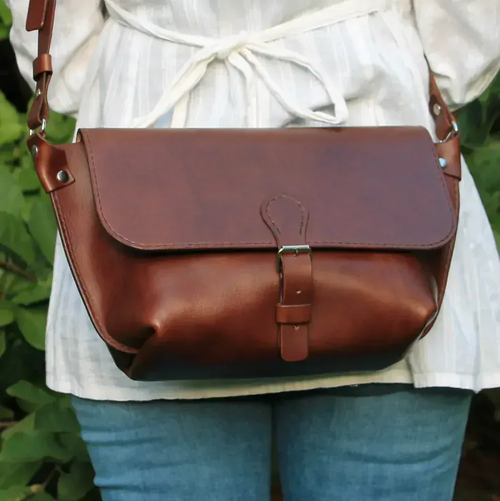 Kožená kabelka Alva hnědá