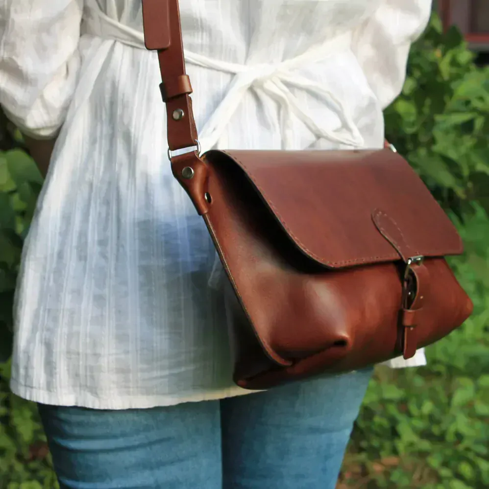 Kožená kabelka Alva hnědá