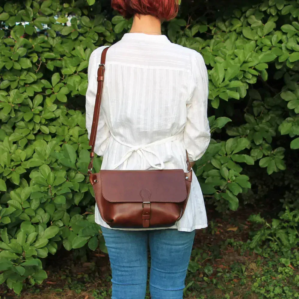 Kožená kabelka Alva hnědá