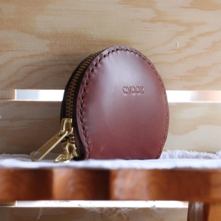 Kožená peněženka kulatá hnědá