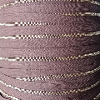 Kovový zip YKK v metráži - hnědý