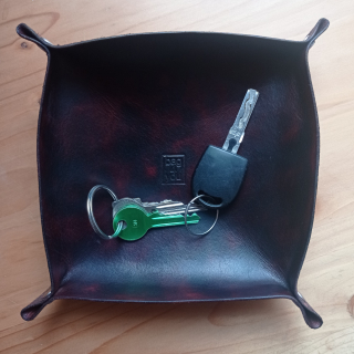 Kožená miska - hnědá