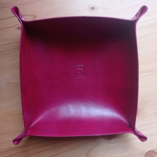 Kožená miska - červená